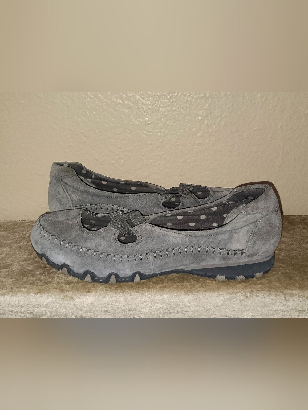 Skechers Womens Relaxed Fit Slip-on Biker Comfort Grey